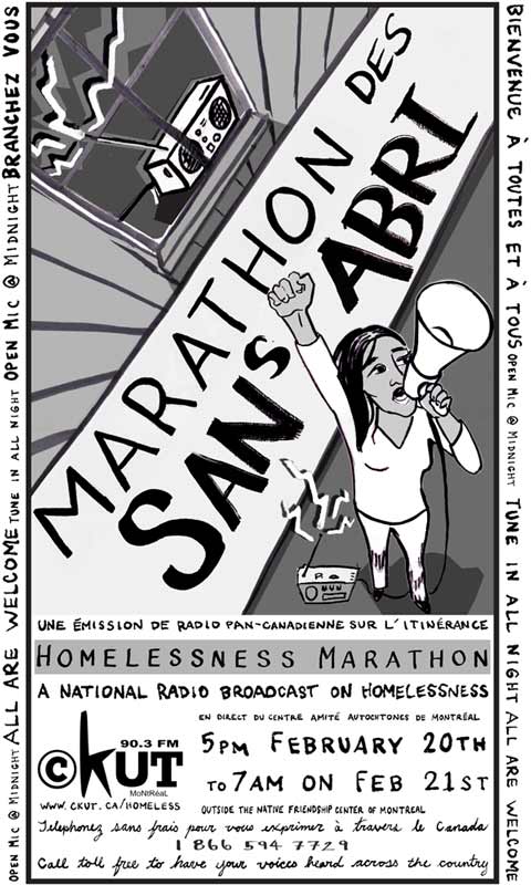 Poster credit to the lovely, magnificent and talented Jesse Orr. If you like what you see and would like to have a poster made by Jesse email: marathon@ckut.ca
